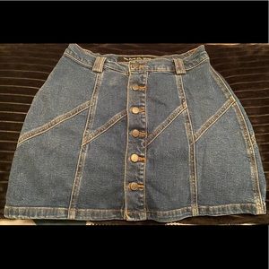 A-line denim mini skirt